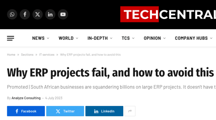 Why ERP projects fail